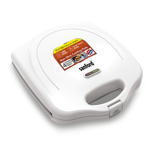 Sanford Biscuit Maker 1400 Watts, SF5778BM BSKitchen Appliances4 Types of Cookies / Biscuit Non-Stick Coated Plate Thermostatically Control Cool Touch Body, Two Pilot Lights Skid-Resistant Feet Easy to Use and Cleaning 1400 Watts